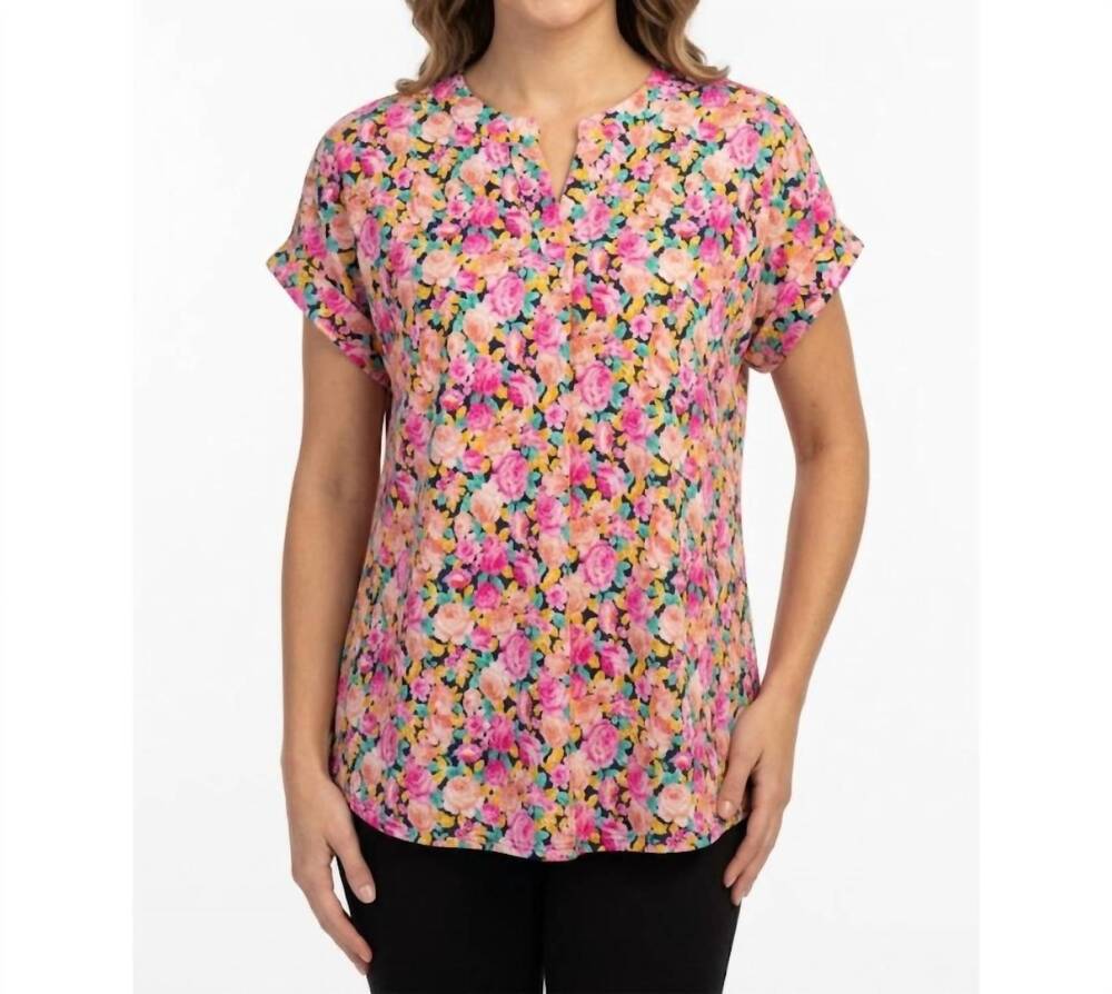 NEW DEAR SCARLETT lizzie short sleeves top in floral pink